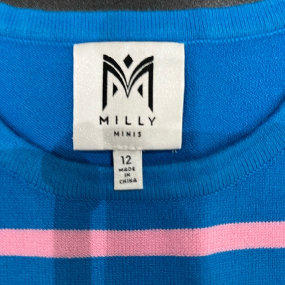 💙🦓Milly Minis🦓💙 Girl's Rainbow Stripe Flared Dress Size 12 - Picture 3 of 5